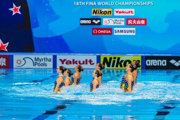 [사진=오상용 기자] 광주세계수영선수권대회 아티스틱 수영, 팀 테크니컬 예선전 뉴질랜드