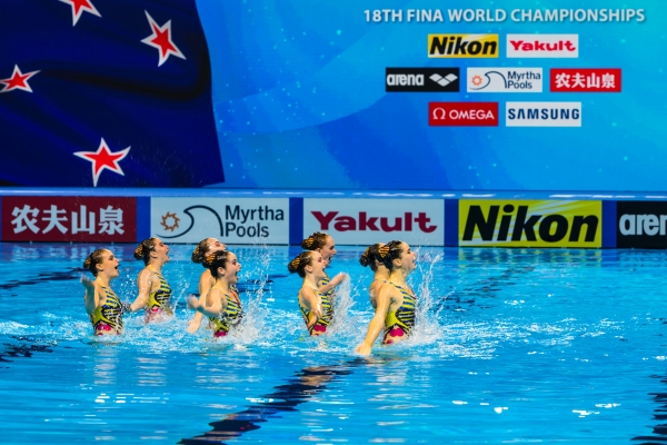 [사진=오상용 기자] 광주세계수영선수권대회 아티스틱 수영, 팀 테크니컬 예선전 뉴질랜드