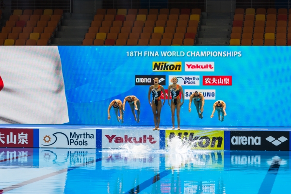 [사진=오상용 기자] 광주세계수영선수권대회 아티스틱 수영, 팀 테크니컬 예선전 일본