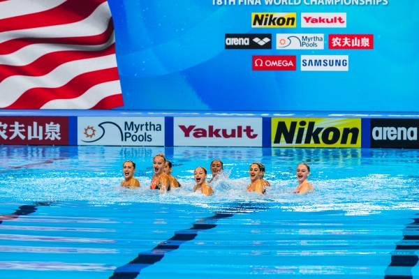 [사진=오상용 기자] 광주세계수영선수권대회 아티스틱 수영, 팀 테크니컬 예선전 미국