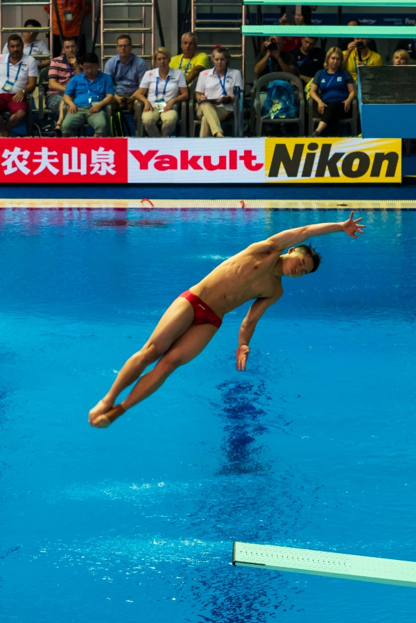[사진=오상용 기자] 광주세계수영선수권대회 남자 스프링보드 1M 결승전, 1위 중국의 WANG Zongyuan(440.25)