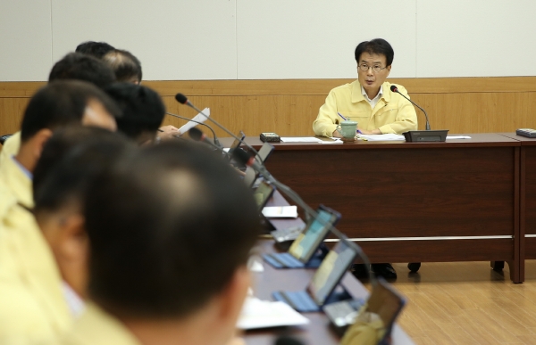 제13호 태풍 링링때 개최되었던  태풍피해상황 및 복구대책 보고회