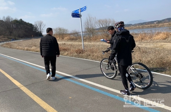광주 남구, 관내 자전거 도로 129㎞ 구간 안전점검(사진=남구청 제공)