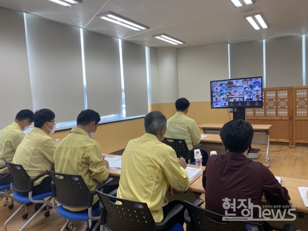 전남교육청, 시·군 교육지원청 행정(재정)지원과장 영상회의 사진